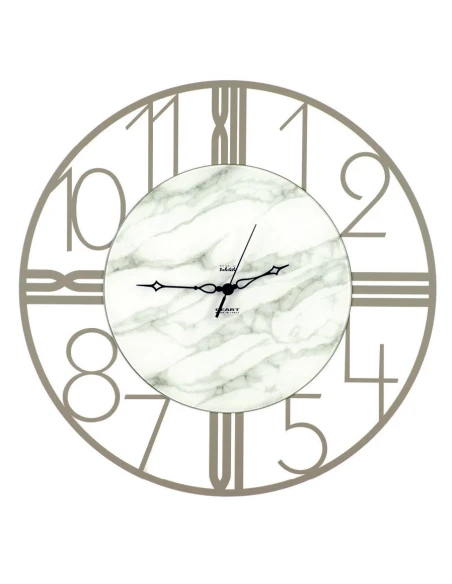 Ceart - Astro Wall Clock - Pastel Dove Grey / White Marbled Glass