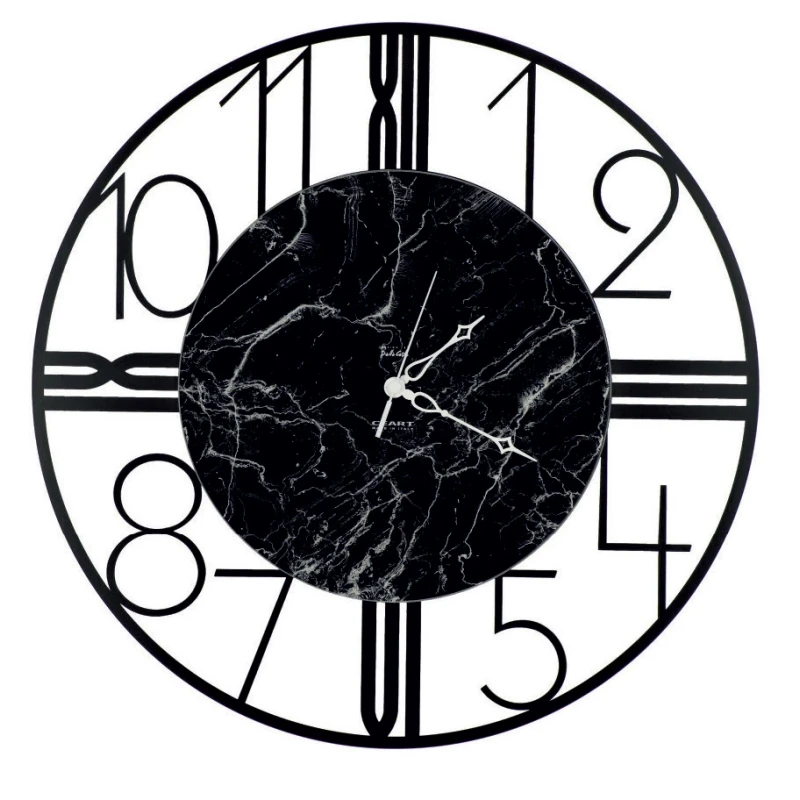 Ceart - Orologio da Parete Astro - Nero Pastello / Vetro Marmorizzato Nero