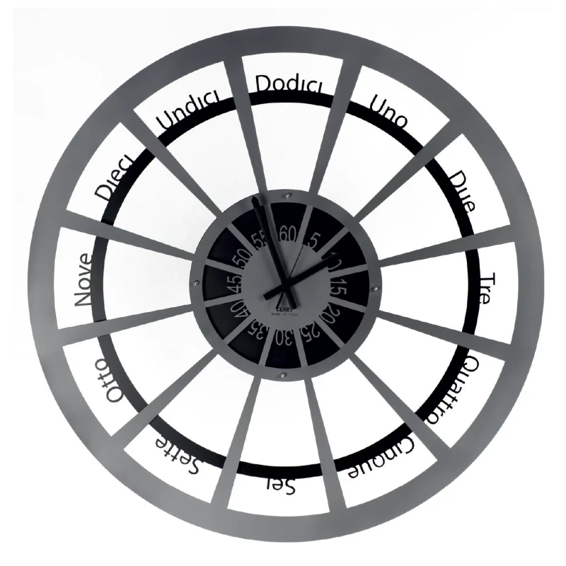 Ceart - Big Magistrale Wall Clock - Marble Grey / Black