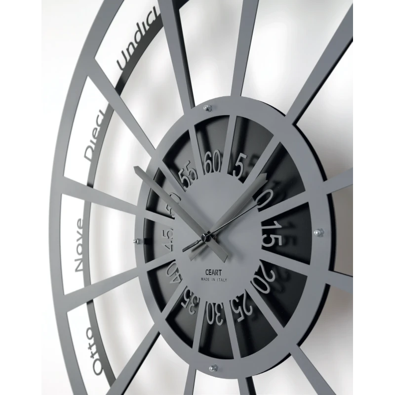 Ceart - Orologio da Parete Magistrale Big - Grigio Marmo / Nero