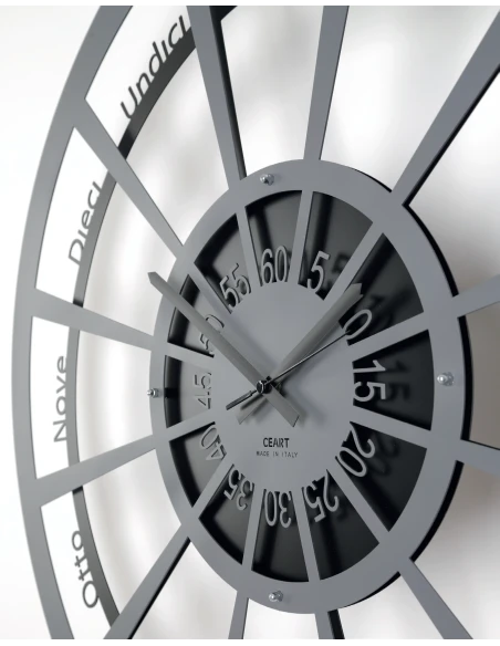 Ceart - Orologio da Parete Magistrale Big - Grigio Marmo / Nero