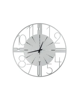 Ceart - Astro Wall Clock - Metallic Silver / Matte Sandblasted Glass