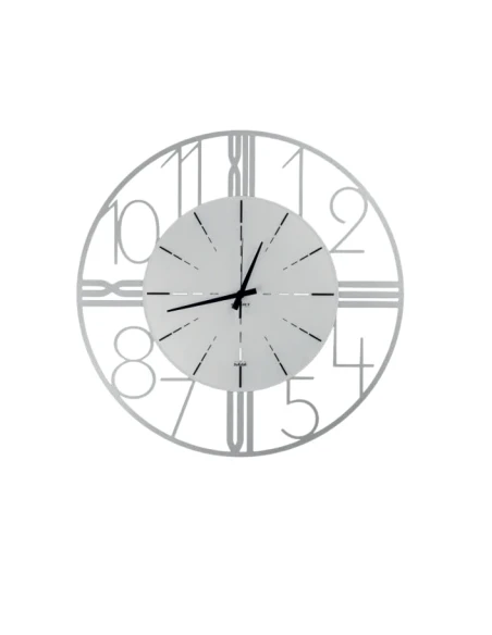 Ceart - Astro Wall Clock - Metallic Silver / Matte Sandblasted Glass