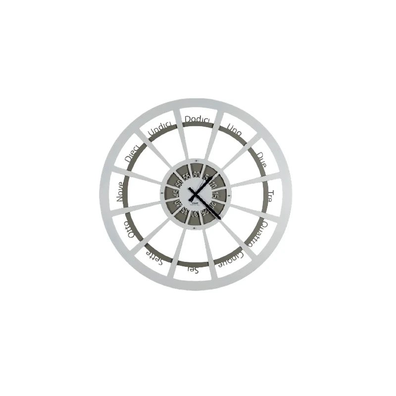 Ceart - Orologio da Parete Magistrale Big - Bianco / Tortora Pastello