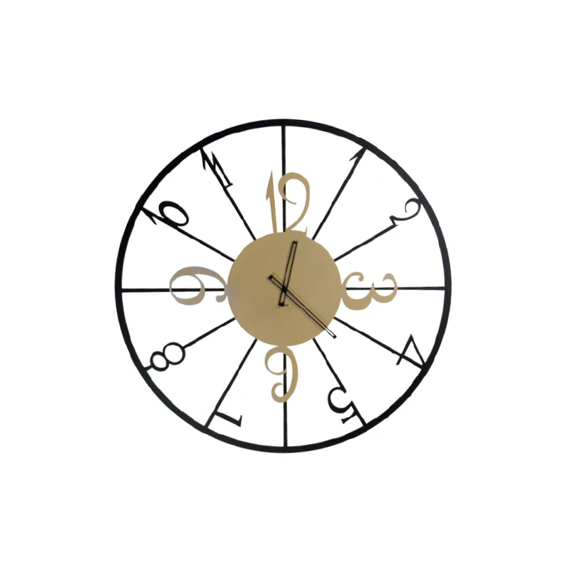 Ceart - Orologio da Parete Elegance - Nero e Oro Metallizzato