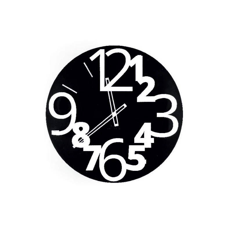 Ceart - Orologio da Parete Arabo - Nero e Bianco Pastello