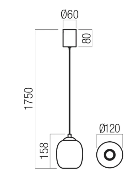 Redo Group - Khadi Lampada a Sospensione Singola - Nero Opaco / Sfumato Fumè
