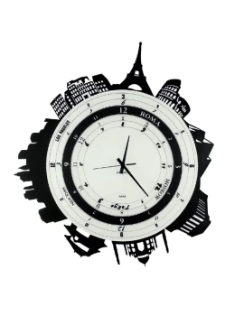 Ceart - Città Wall Clock - Pastel Black