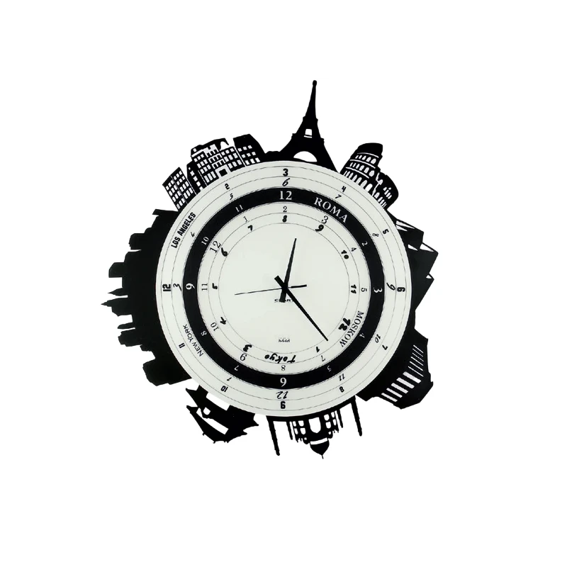 Ceart - Orologio da Parete Città - Nero Pastello