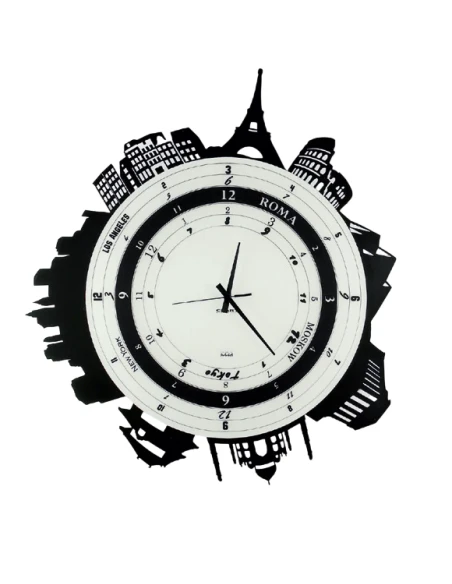 Ceart - Orologio da Parete Città - Nero Pastello