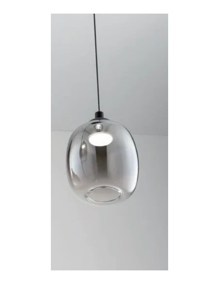 Redo Group - Khadi Lampada a Sospensione Singola - Nero Opaco / Sfumato Fumè