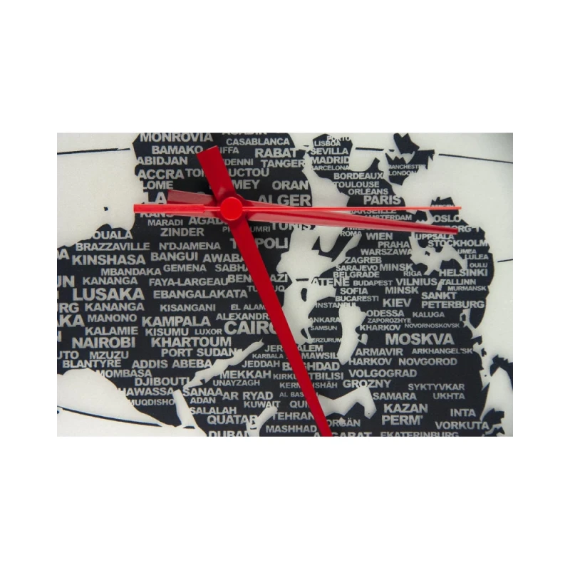 Ceart - World Wall Clock - Pastel Black