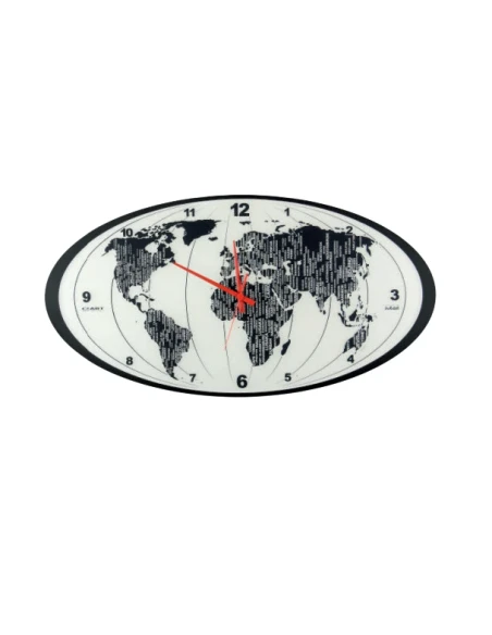 Ceart - Orologio da Parete Mondo - Nero Pastello