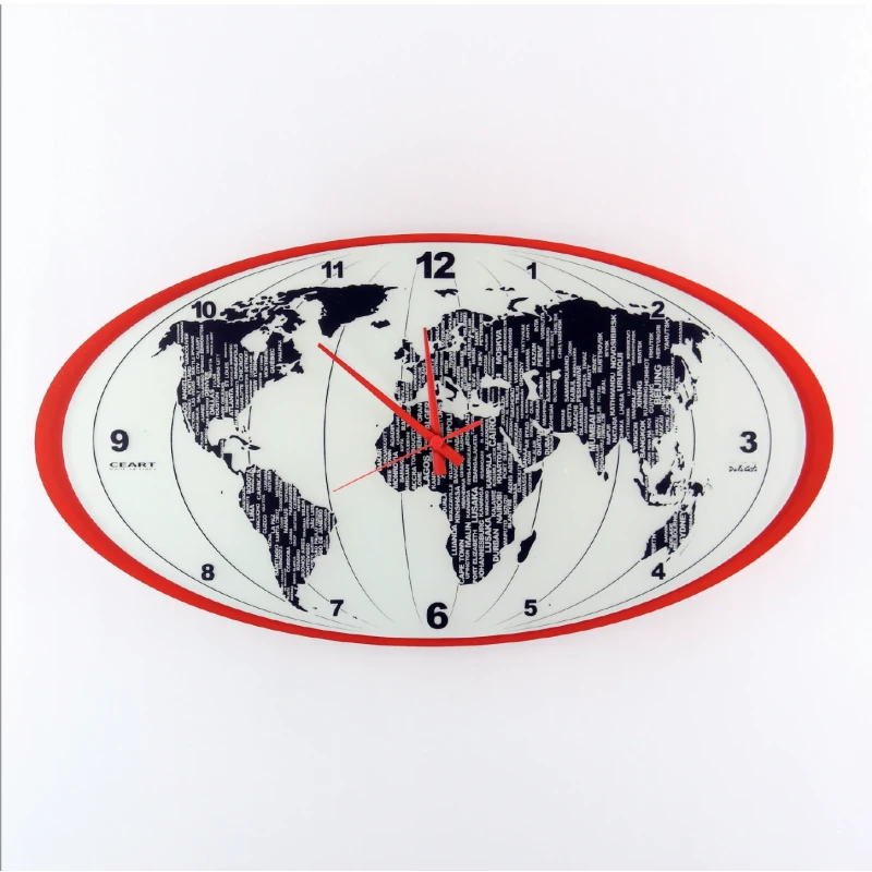 Ceart - Orologio da Parete Mondo - Rosso Pastello