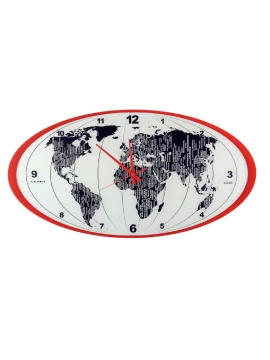 Ceart - Orologio da Parete Mondo - Rosso Pastello