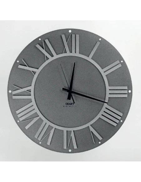 Ceart - Co'lor Wall Clock - Cast Iron and Metallic Silver