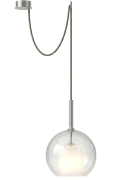 Penta - Glo Lampada a Sospensione Decentrata 2A - Trasparente / Titanio