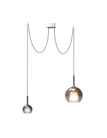 Penta - Glo 2B Decentralized Pendant Lamp - Rose Gold and Black / White