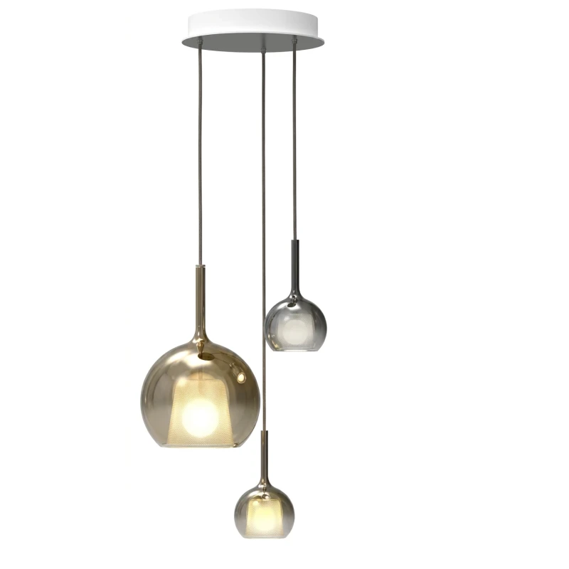 Penta - Glo Lampada a Sospensione 2C - Oro, Nero, 4Ever  / Bianco