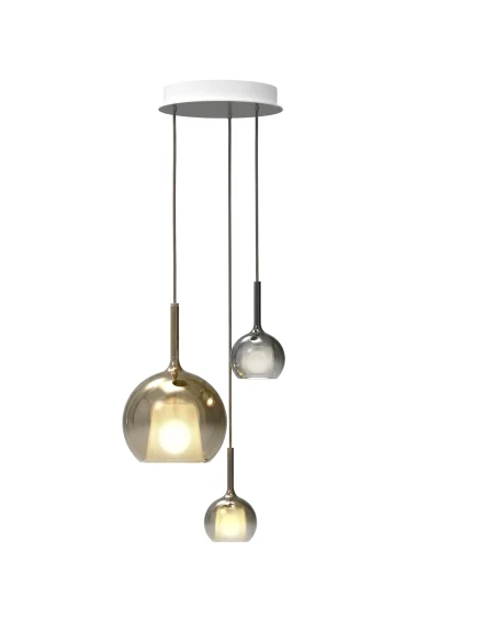 Penta - Glo Lampada a Sospensione 2C - Oro, Nero, 4Ever  / Bianco