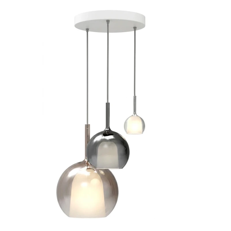 Penta - Glo Pendant Lamp 2E - Rose Gold, Black and Silver / White