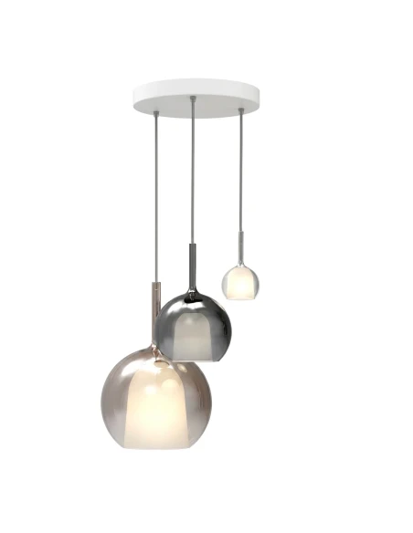 Penta - Glo Pendant Lamp 2E - Rose Gold, Black and Silver / White