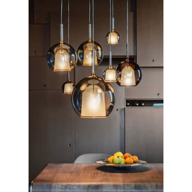 Penta - Glo Decentralized Pendant Lamp 2F - Gold and Green / Titanium