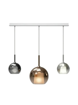 Penta - Glo Pendant Lamp 2G - Rose Gold, Silver, and Black/White
