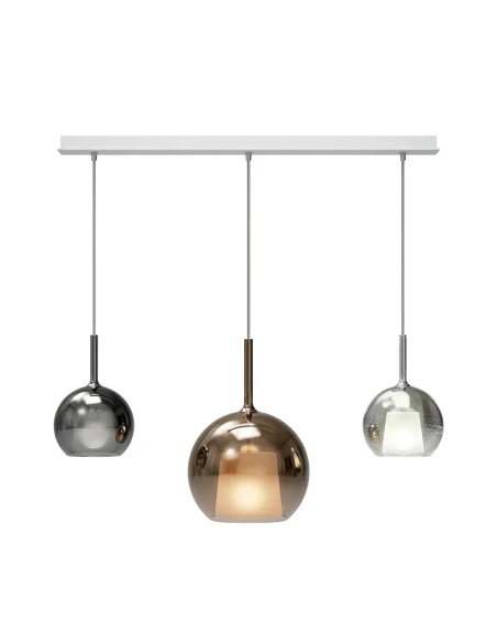 Penta - Glo Lampada a Sospensione 2G - Oro Rosa, Argento e Nero / Bianco