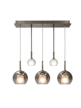 Penta - Glo Pendant Lamp 2O - Rose Gold and Silver / Titanium