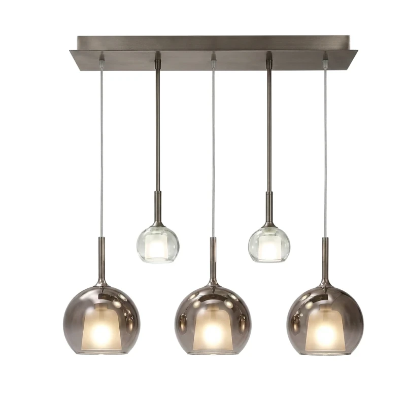 Penta - Glo Pendant Lamp 2O - Rose Gold and Silver / Titanium