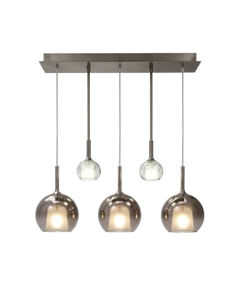 Penta - Glo Pendant Lamp 2O - Rose Gold and Silver / Titanium