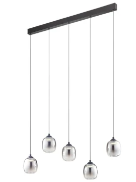 Redo Group - Khadi Linear Pendant Lamp - Matte Black / Smoked Shade