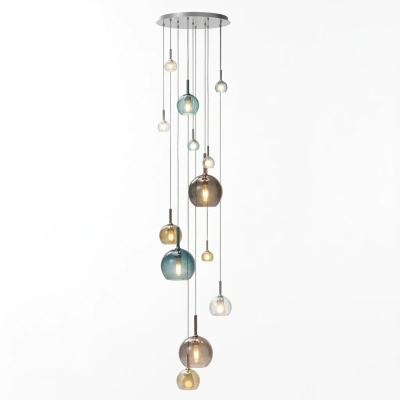 Penta - Glo Pendant Lamp 3C - 4Ever, Rose Gold and Green / Titanium