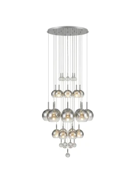 Penta - Glo Lampada a Sospensione 3E - Argento, Oro Rosa, Trasparente e Nero / Titanio