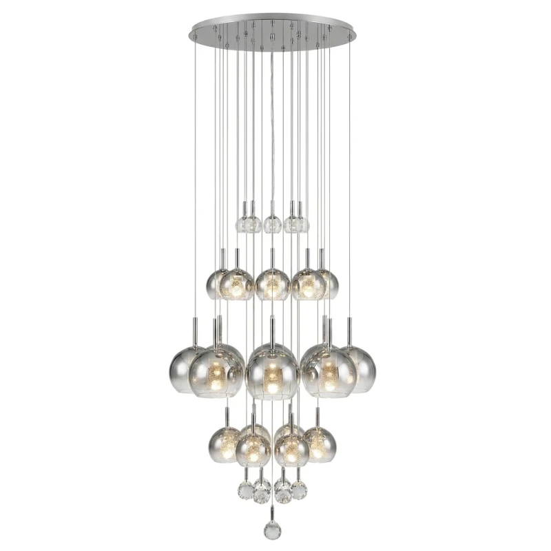 Penta - Glo 3E Pendant Lamp - Silver, Rose Gold, Clear, and Black/Titanium