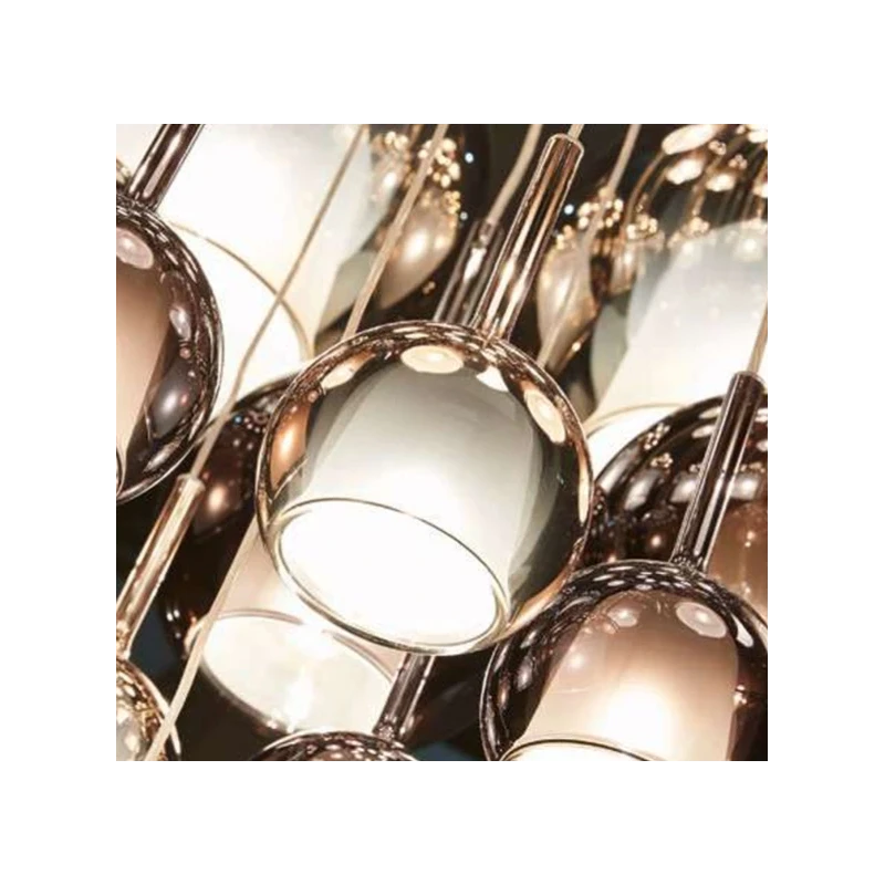 Penta - Glo Pendant Lamp 4B - Rose Gold / White