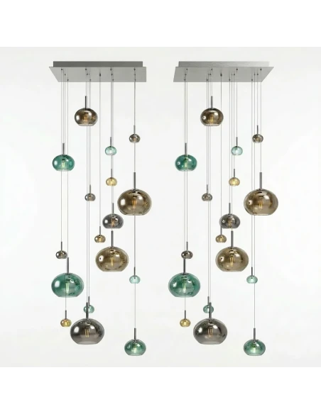 Penta - Glo Pendant Lamp 4C - 4Ever, Green and Black / Titanium