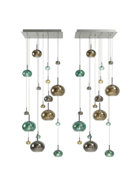 Penta - Glo Pendant Lamp 4C - 4Ever, Green and Black / Titanium