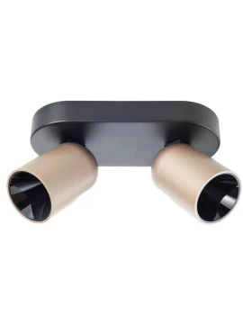 Redo Group - Kobe Wall / Ceiling Double Lamp - Matt Black / Silver Coffee