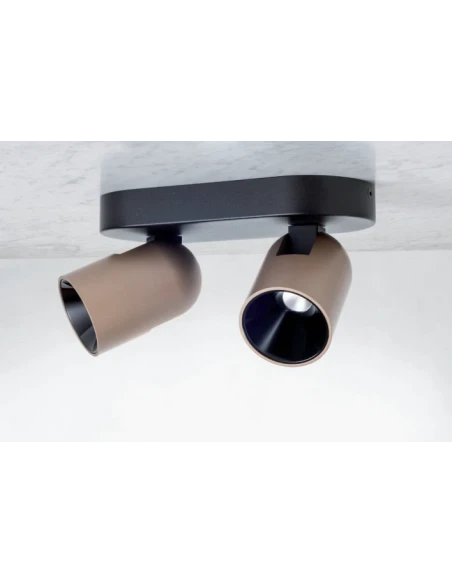 Redo Group - Kobe Lampada da Parete / Soffitto Doppia - Nero Opaco / Silver Coffee