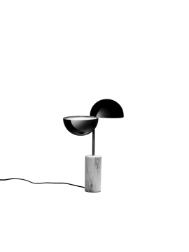 Penta - Elisabeth Lampada da Tavolo - Cromo Nero Lucido / Marmo Bianco di Carrara