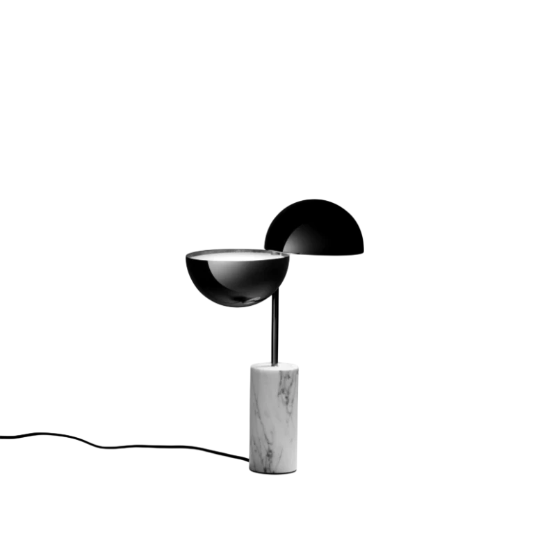 Penta - Elisabeth Table Lamp - Polished Black Chrome / White Carrara Marble