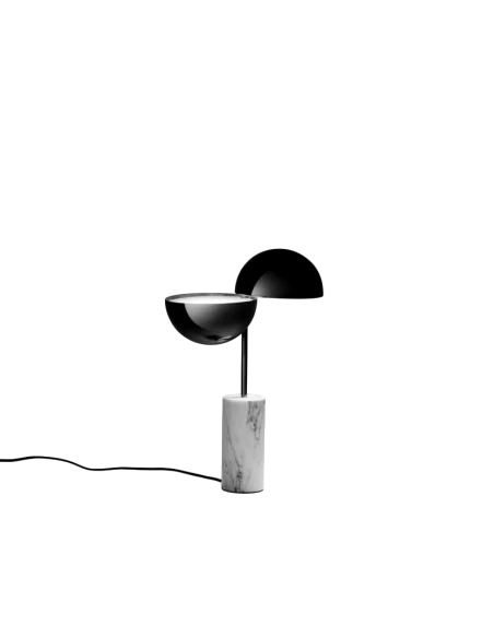 Penta - Elisabeth Lampada da Tavolo - Cromo Nero Lucido / Marmo Bianco di Carrara