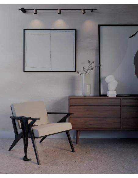 Redo Group - Kobe Lampada da Parete / Soffitto Tripla - Nero Opaco / Silver Coffee