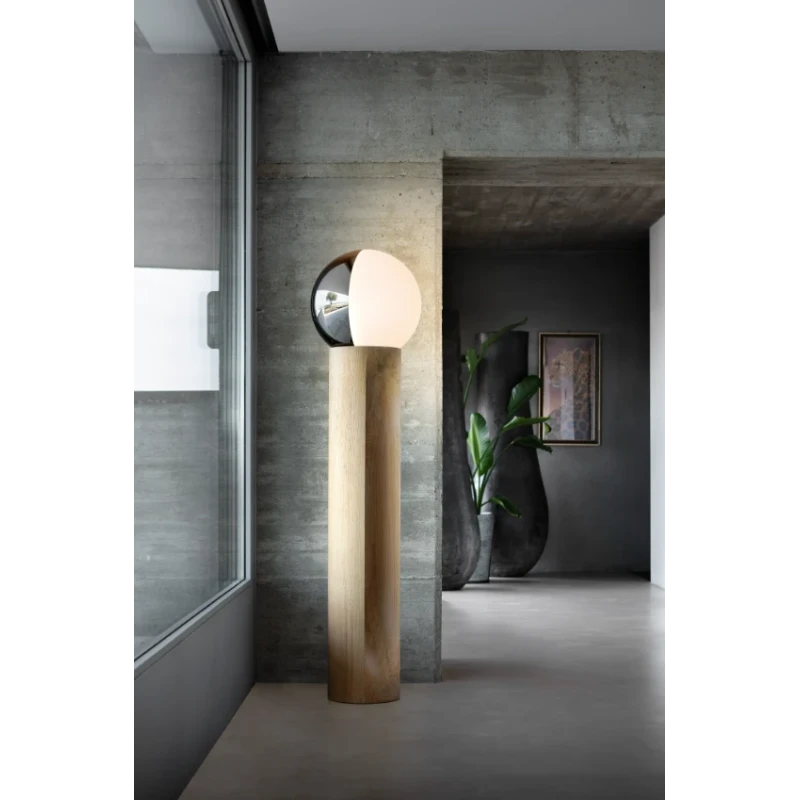 Penta - Je Suis Lampada da Terra - Bianco Argento / Rovere Naturale