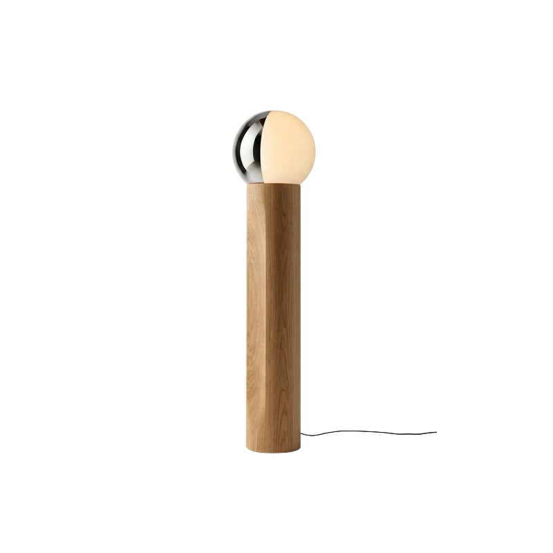 Penta - Je Suis Lampada da Terra - Bianco Argento / Rovere Naturale