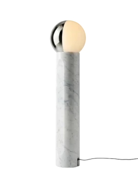 Penta - Je Suis Floor Lamp - White Silver / White Carrara Marble