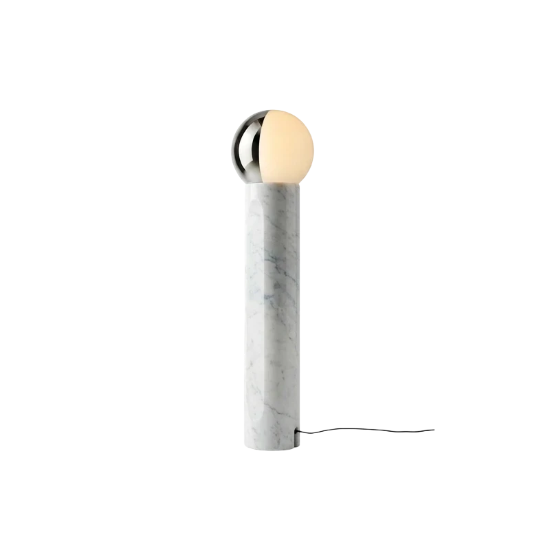 Penta - Je Suis Lampada da Terra - Bianco Argento /  Marmo Bianco Carrara