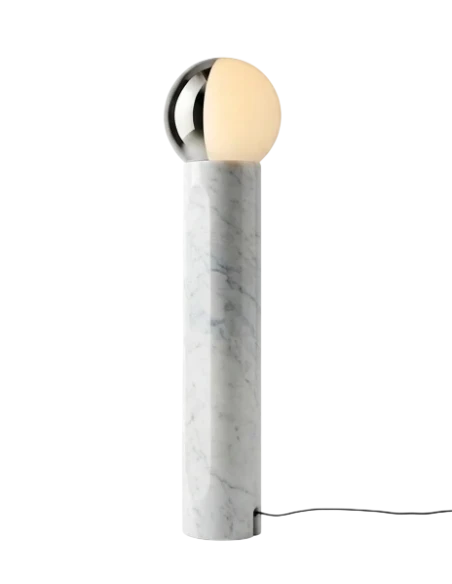 Penta - Je Suis Floor Lamp - White Silver / White Carrara Marble